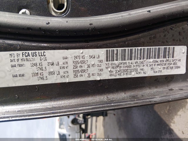 3C4PDCBG0GT223733 Dodge Journey Sxt