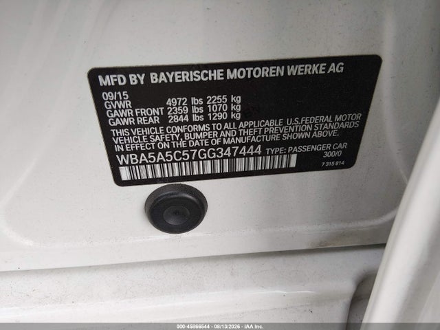 BMW 528I 2016 WBA5A5C57GG347444 Image 9