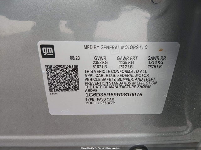 2024 Cadillac Ct5-v V-series Blackwing მანქანა იყიდება აუქციონზე, vin: 1G6D35R69R0810076, აუქციონის ნომერი: 45866547