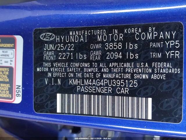 Hyundai ELANTRA SEL 2023 KMHLM4AG4PU395125 Image 9
