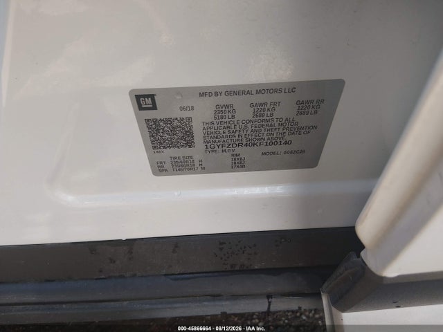 Aukcja sprzedaży 2019 Cadillac Xt4 Premium Luxury, vin: 1GYFZDR40KF100140, numer aukcji: 45866664