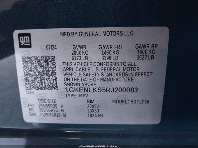Продаж на аукціоні авто 2024 Gmc Acadia Fwd Denali, vin: 1GKENLKS5RJ200083, номер лоту: 45866666