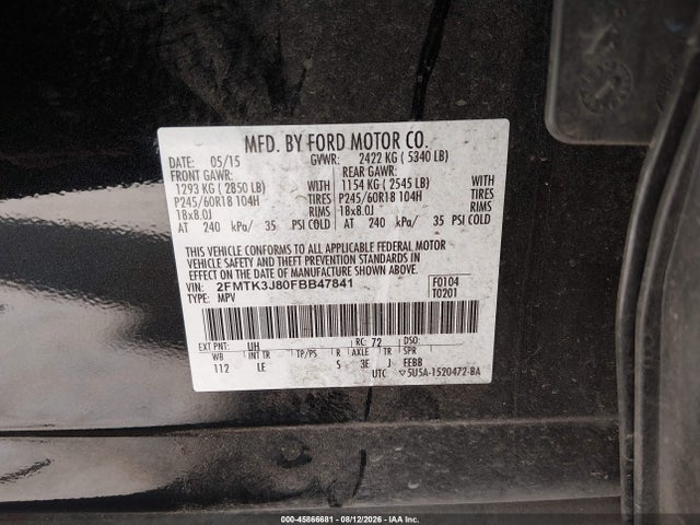 2FMTK3J80FBB47841 Ford EDGE SEL
