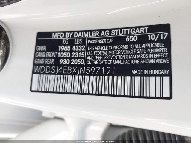 Mercedes-Benz CLA 250 2018 WDDSJ4EBXJN597191 Image 9