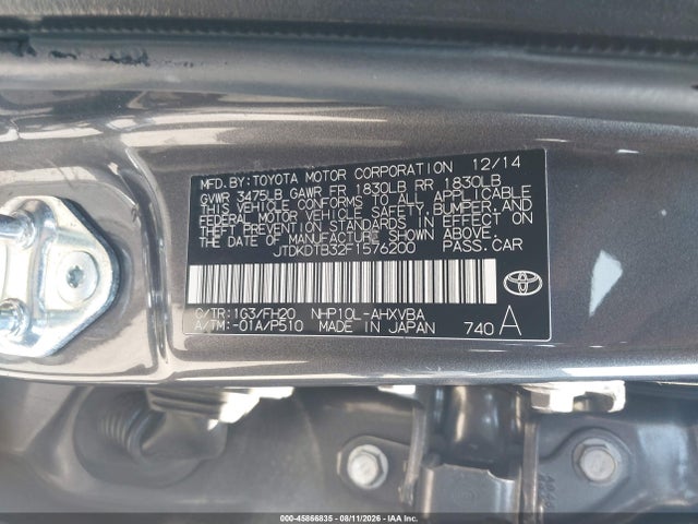 Toyota Prius C One 2015 JTDKDTB32F1576200 Image 9