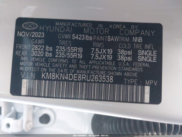 KM8KN4DE8RU263538 Hyundai Ioniq 5 Sel