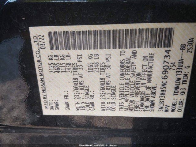 Nissan Rogue Sv Intelligent Awd 2022 5N1BT3BB5NC690734 Image 9