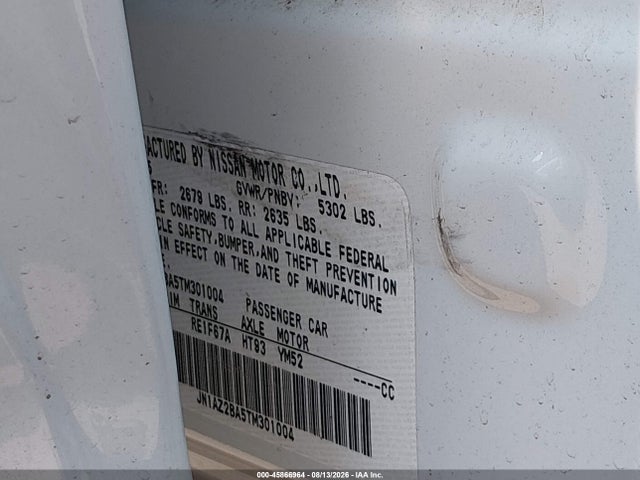 Aukcja sprzedaży 2026 Nissan Leaf S+, vin: JN1AZ2BA5TM301004, numer aukcji: 45866964