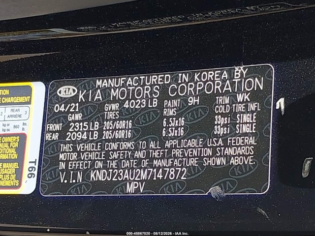 KIA SOUL LX 2021 KNDJ23AU2M7147872 Image 9