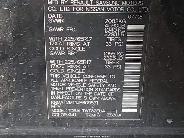 Nissan ROGUE SV 2018 KNMAT2MT1JP609571 Image 9