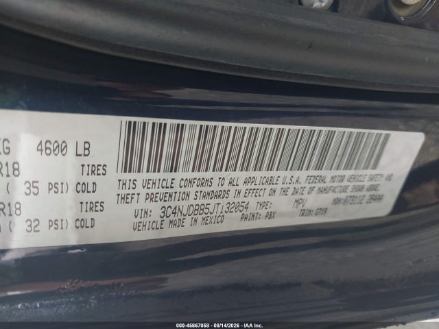 Aukcja sprzedaży 2018 Jeep Compass Latitude 4x4, vin: 3C4NJDBB5JT132054, numer aukcji: 45867058