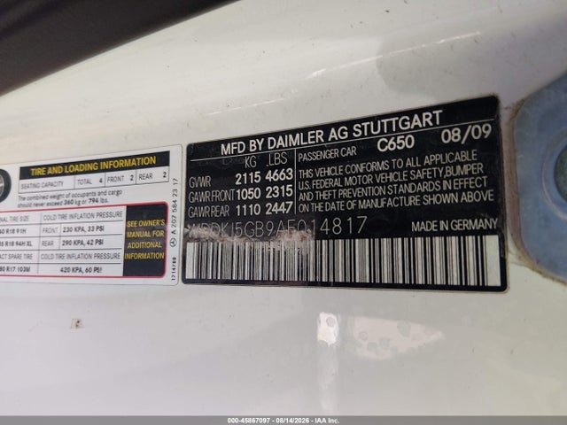 Aukcja sprzedaży 2010 Mercedes-benz E 350, vin: WDDKJ5GB9AF014817, numer aukcji: 45867097