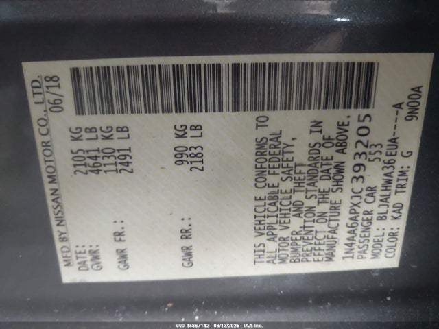 Nissan Maxima 3.5 Platinum 2018 1N4AA6APXJC393205 Image 9