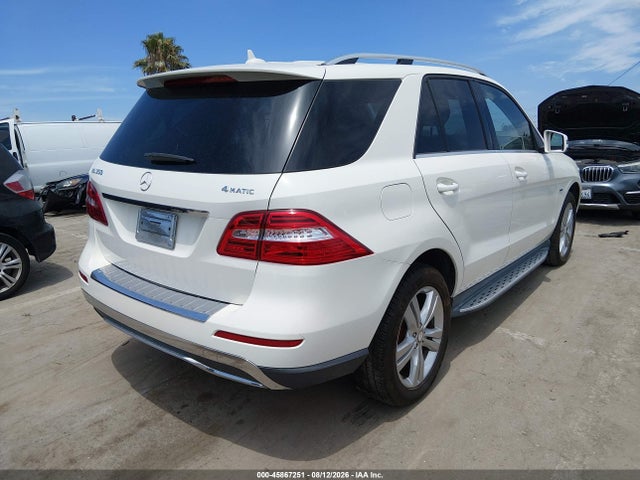 45867251 :رقم المزاد ، 4JGDA5HB0CA017604 vin ، 2012 Mercedes-benz Ml 350 4matic مزاد بيع