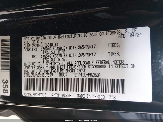 3TMLB5JN2RM017679 Toyota Tacoma Trd Off Road