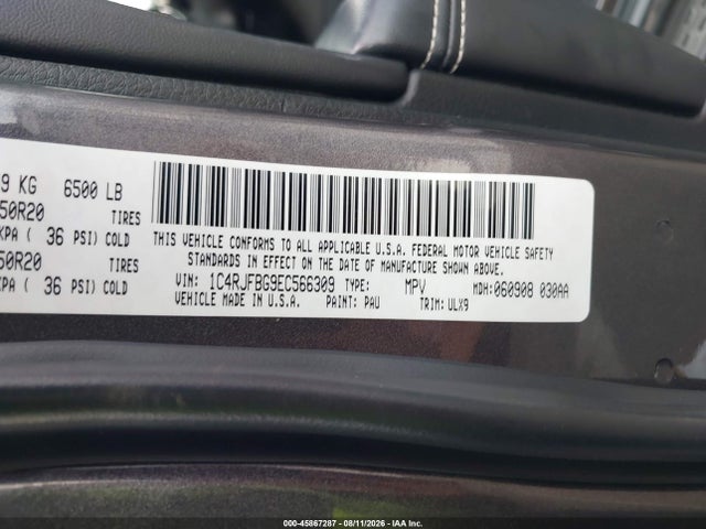 1C4RJFBG9EC566309 Jeep Grand Cherokee Limited