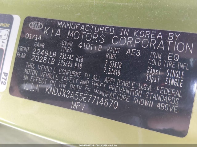 KIA Soul ! 2014 KNDJX3A55E7714670 Image 9