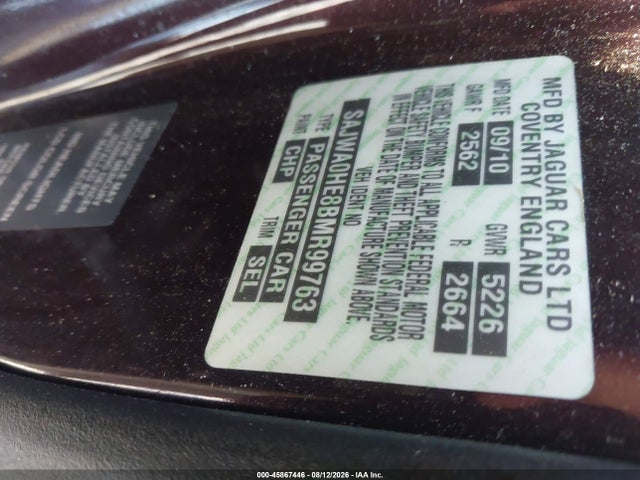 Продаж на аукціоні авто 2011 Jaguar Xf Supercharged, vin: SAJWA0HE8BMR99763, номер лоту: 45867446