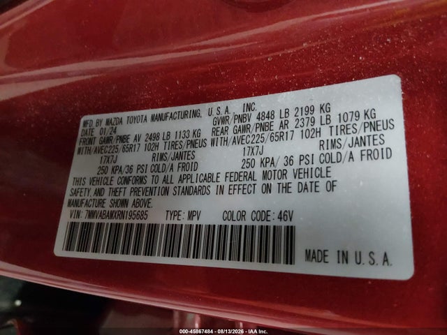 Продажа на аукционе авто 2024 Mazda Cx-50 2.5 S Select, vin: 7MMVABAMXRN195685, номер лота: 45867484