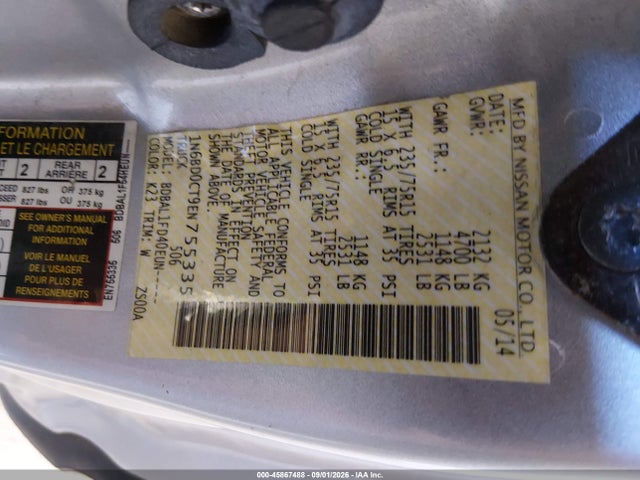 Nissan FRONTIER S 2014 1N6BD0CT9EN755335 Image 9