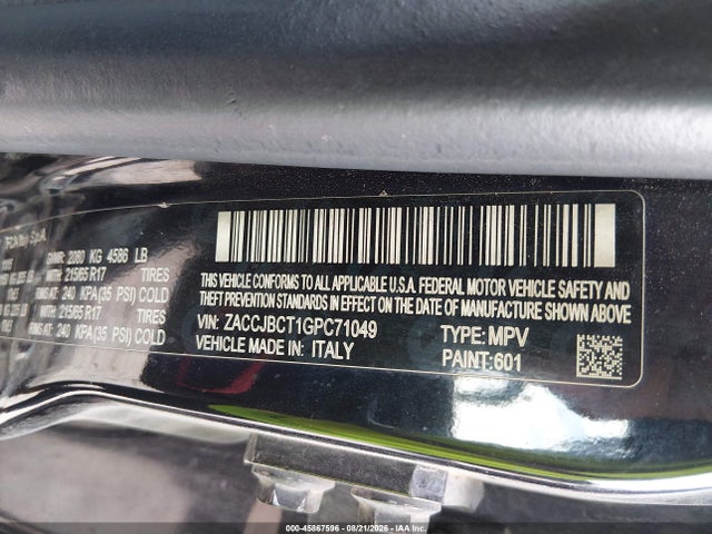 Продажа на аукционе авто 2016 Jeep Renegade Trailhawk, vin: ZACCJBCT1GPC71049, номер лота: 45867596