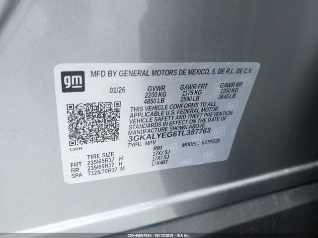 Продаж на аукціоні авто 2026 Gmc Terrain Awd At4, vin: 3GKALYEG6TL387763, номер лоту: 45867694