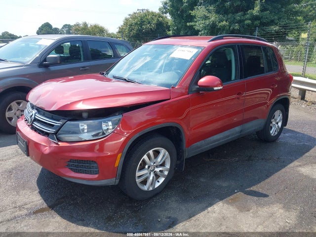 2015 Volkswagen Tiguan S მანქანა იყიდება აუქციონზე, vin: WVGBV7AX6FW091565, აუქციონის ნომერი: 45867981