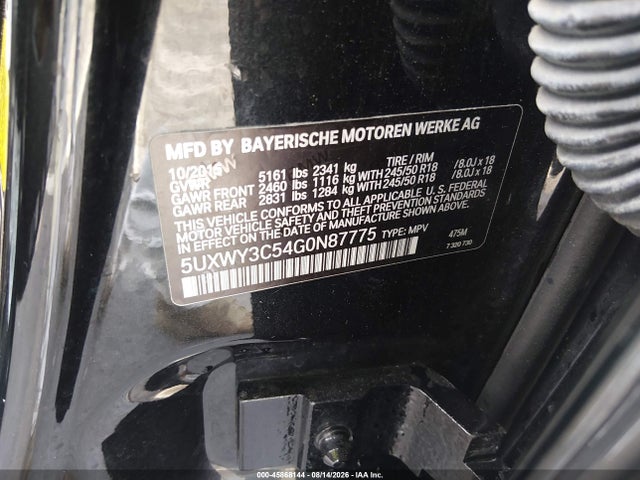 2016 Bmw X3 Xdrive28d მანქანა იყიდება აუქციონზე, vin: 5UXWY3C54G0N87775, აუქციონის ნომერი: 45868144