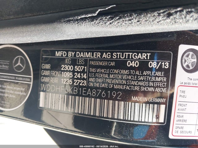 Продажа на аукционе авто 2014 Mercedes-benz E 350, vin: WDDHF5KB1EA876192, номер лота: 45868162
