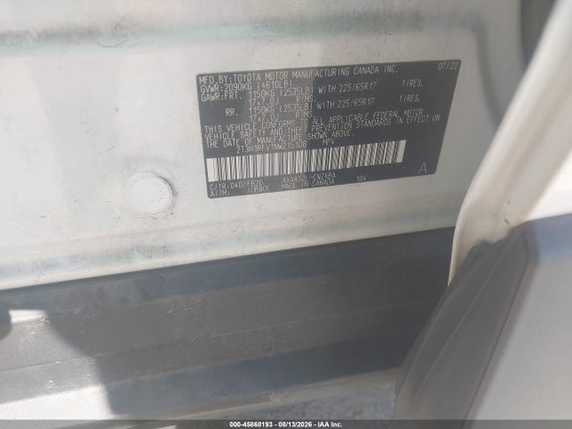 2022 Toyota Rav4 Le მანქანა იყიდება აუქციონზე, vin: 2T3H1RFV1NW215106, აუქციონის ნომერი: 45868193