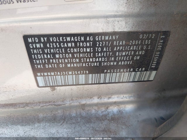 Продажа на аукционе авто 2012 Volkswagen Golf Tdi 4-door, vin: WVWNM7AJ3CW254779, номер лота: 45868218