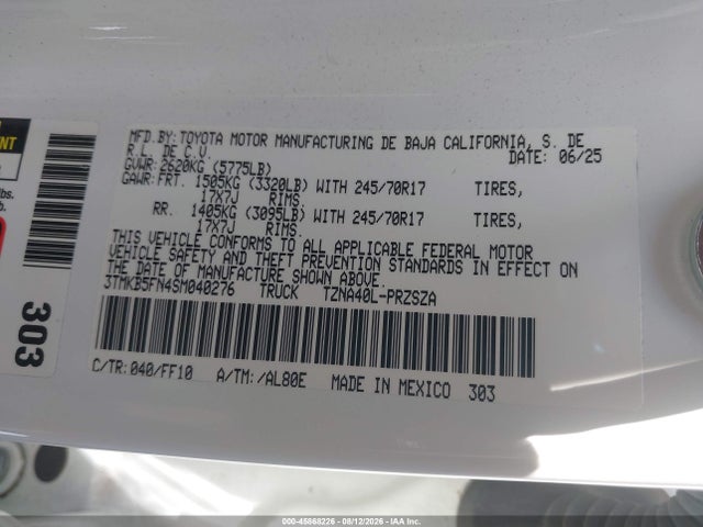 Toyota Tacoma Sr5 2025 3TMKB5FN4SM040276 Image 9