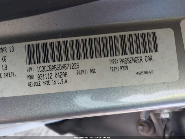 Aukcja sprzedaży 2013 Chrysler 200 Lx, vin: 1C3CCBAB5DN671225, numer aukcji: 45868253