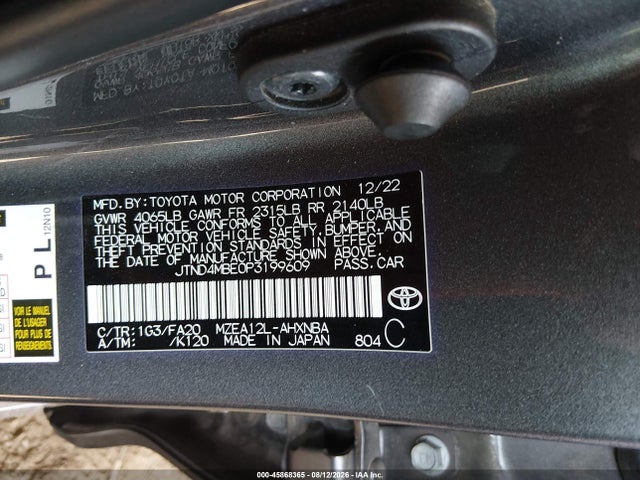 Toyota COROLLA SE 2023 JTND4MBE0P3199609 Image 9
