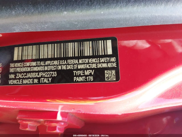 Продаж на аукціоні авто 2018 Jeep Renegade Latitude Fwd, vin: ZACCJABBXJPH22733, номер лоту: 45868400