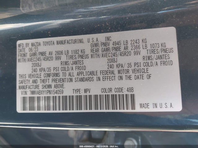 Aukcja sprzedaży 2023 Mazda Cx-50 2.5 Turbo, vin: 7MMVABXY1PN154059, numer aukcji: 45868421