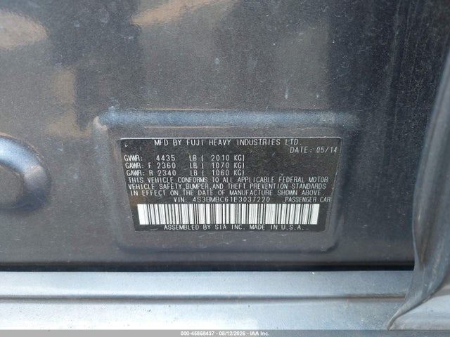 4S3BMBC61E3037220 Subaru Legacy 2.5i Premium