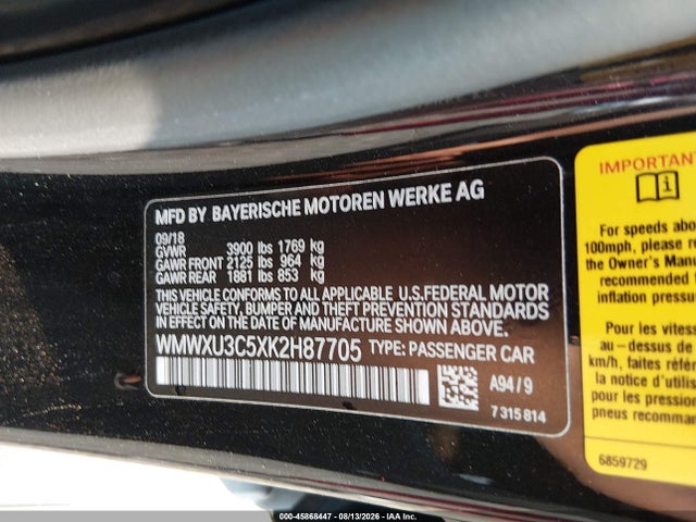 Продаж на аукціоні авто 2019 Mini Hardtop Cooper S, vin: WMWXU3C5XK2H87705, номер лоту: 45868447