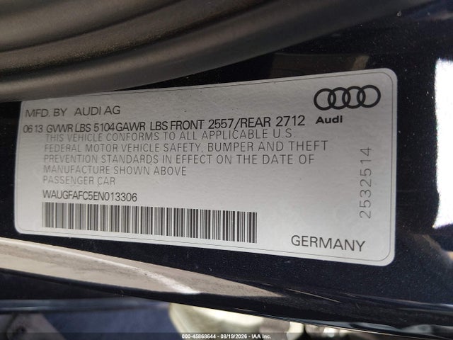 Aukcja sprzedaży 2014 Audi A6 2.0t Premium, vin: WAUGFAFC5EN013306, numer aukcji: 45868644