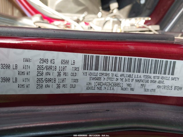 Dodge Durango Sxt Rwd 2017 1C4RDHAG3HC680511 Image 9