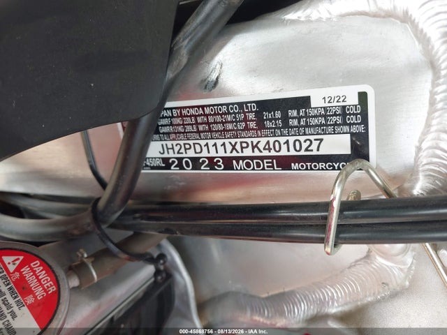 2023 Honda Crf450 Rl მანქანა იყიდება აუქციონზე, vin: JH2PD111XPK401027, აუქციონის ნომერი: 45868756