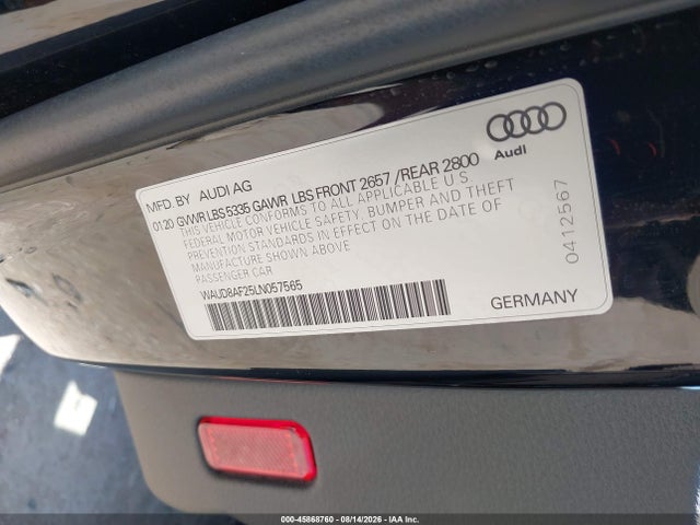 Aukcja sprzedaży 2020 Audi A6 Premium 45 Tfsi Quattro S Tronic, vin: WAUD8AF25LN057565, numer aukcji: 45868760