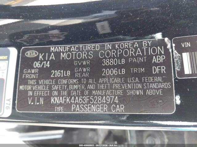 KIA FORTE LX 2015 KNAFK4A63F5284974 Image 9