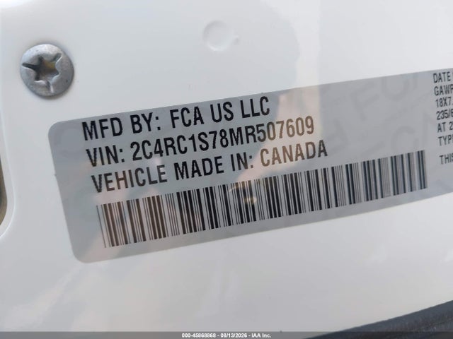 Aukcja sprzedaży 2021 Chrysler Pacifica Hybrid Limited, vin: 2C4RC1S78MR507609, numer aukcji: 45868868