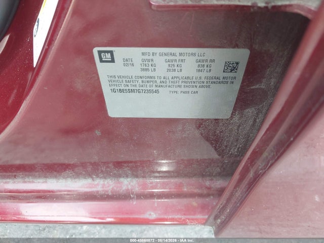 1G1BE5SM7G7235545 Chevrolet Cruze Lt Auto