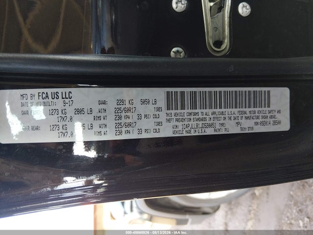 45868926 :رقم المزاد ، 1C4PJLLB1JD520051 vin ، 2018 Jeep Cherokee Latitude Plus Fwd مزاد بيع