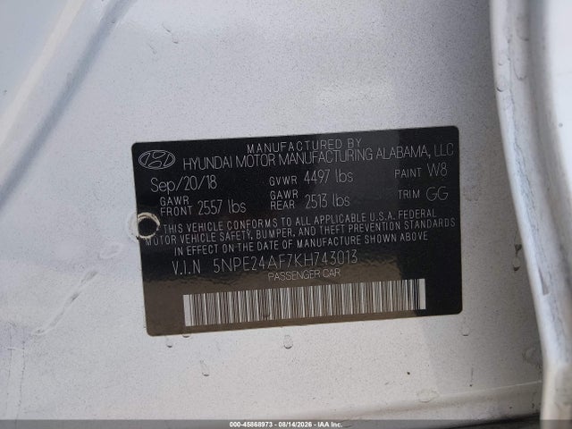 Hyundai SONATA SE 2019 5NPE24AF7KH743013 Image 9