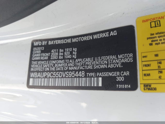 Aukcja sprzedaży 2013 Bmw 128i, vin: WBAUP9C55DVS95448, numer aukcji: 45869195