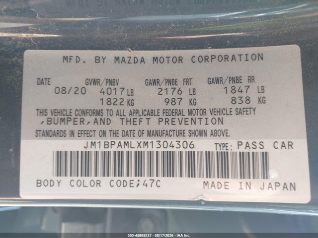 Mazda Mazda3 Premium 2021 JM1BPAMLXM1304306 Image 9