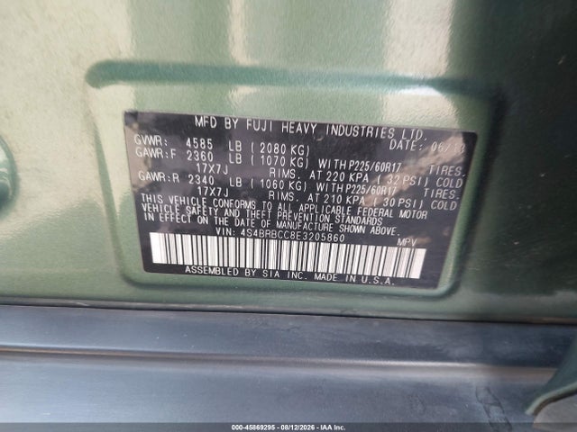 Subaru Outback 2.5i Premium 2014 4S4BRBCC8E3205860 Image 9
